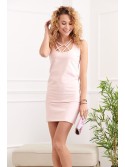 Dress with a decorative neckline, light pink 3012 - Online store - Boutique